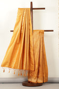 Mustard Zari Woven Soft Silk Saree