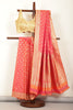 Coral Soft Silk Zari and Resham Woven Saree