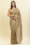 Beige Lightweight Banarasi Silk Weaving Saree