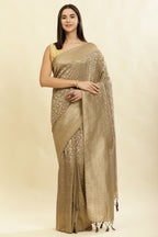 Beige Lightweight Banarasi Silk Weaving Saree