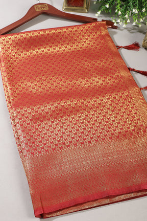 Maroon Color South Silk Zari Woven Saree