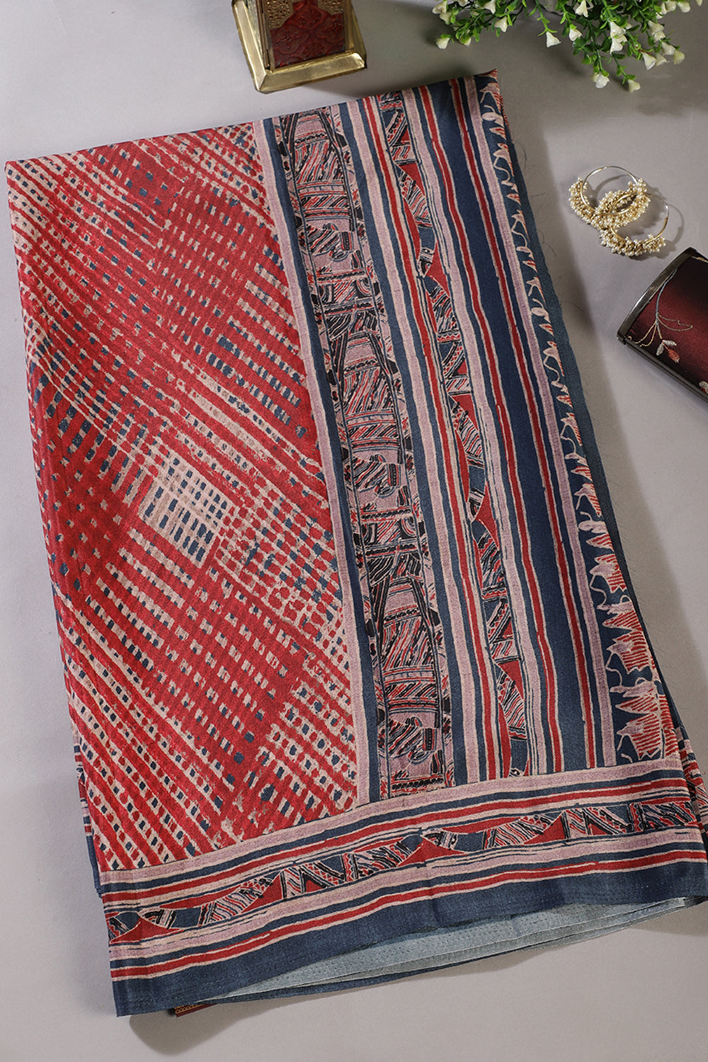 Maroon Color Crepe Printed Saree