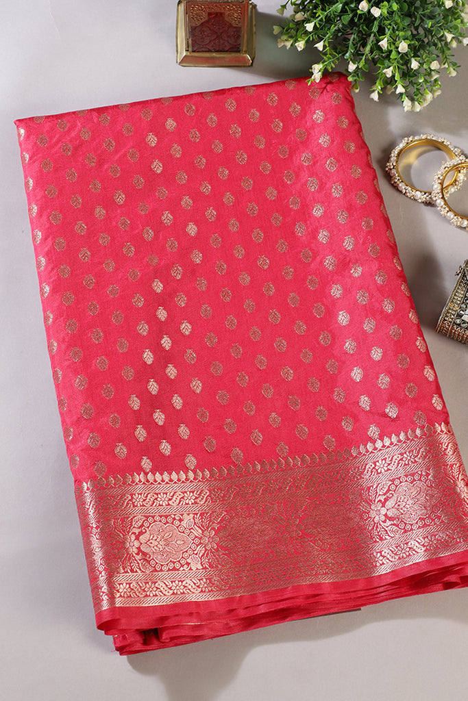 Carmine  Cotton Silk Zari Woven Saree