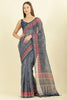 Navy Bandhani Printed Cotton Saree