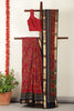Burgundy Kalamkari Printed Cotton Saree