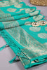 Sea Green Colour Cotton Silk Zari Woven Saree
