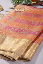 Dark Beige Colour Tussar Woven Silk Saree