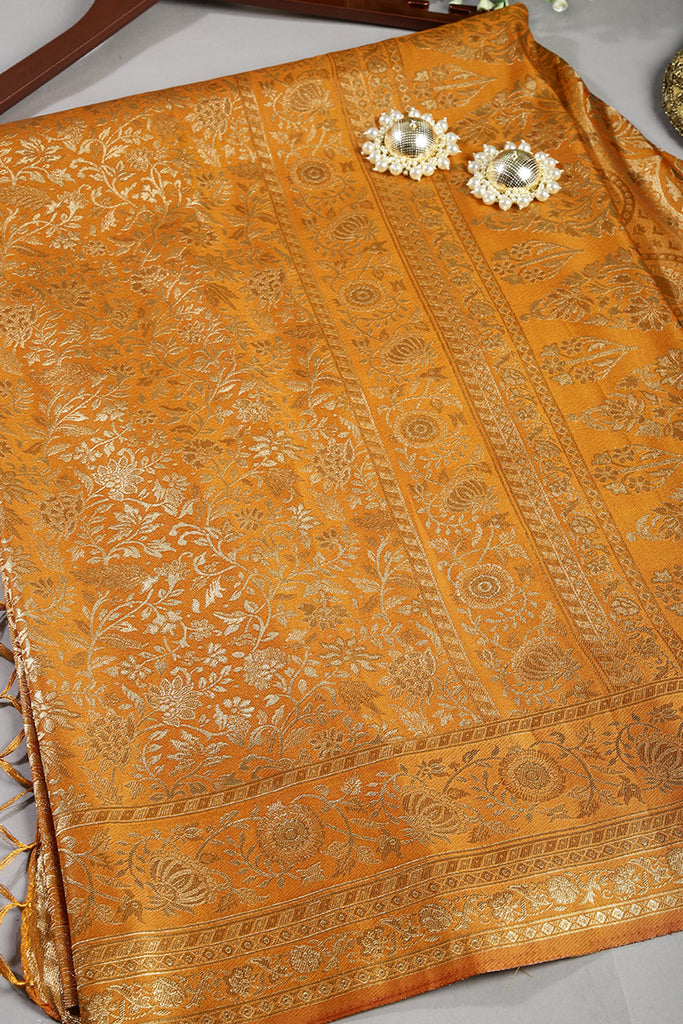 Mustard Colour South Silk Heavy Woven Saree