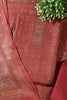 Maroon Pashmina Floral Printed Unstitched Suit Material