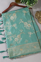 Sea Green Color Art Silk Zari Woven Saree