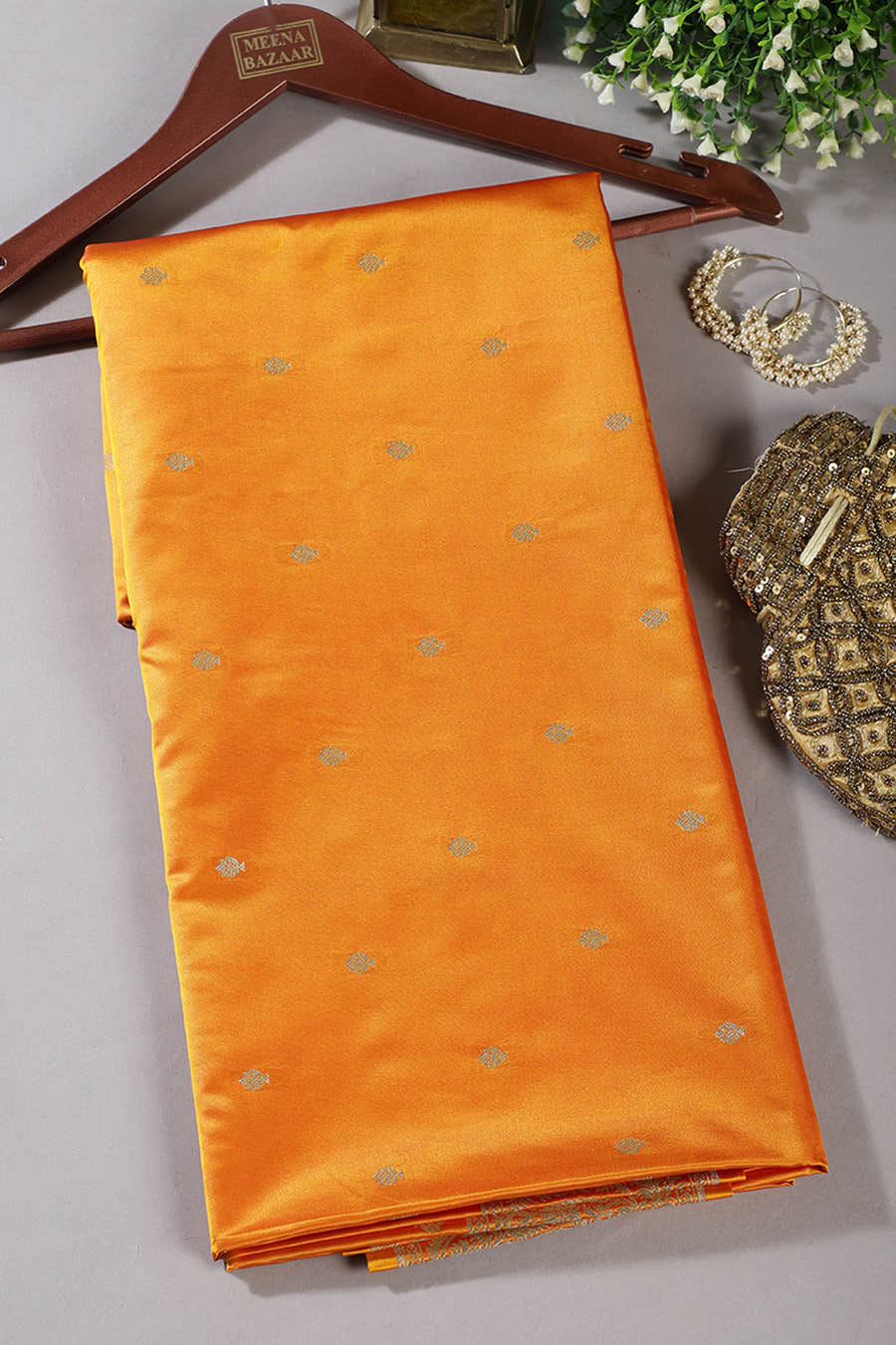 Mustard Banarsi Silk Zari Woven Saree