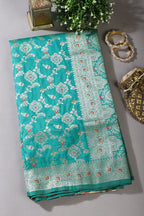 Sea Green Colour Banarasi Silk Woven Saree