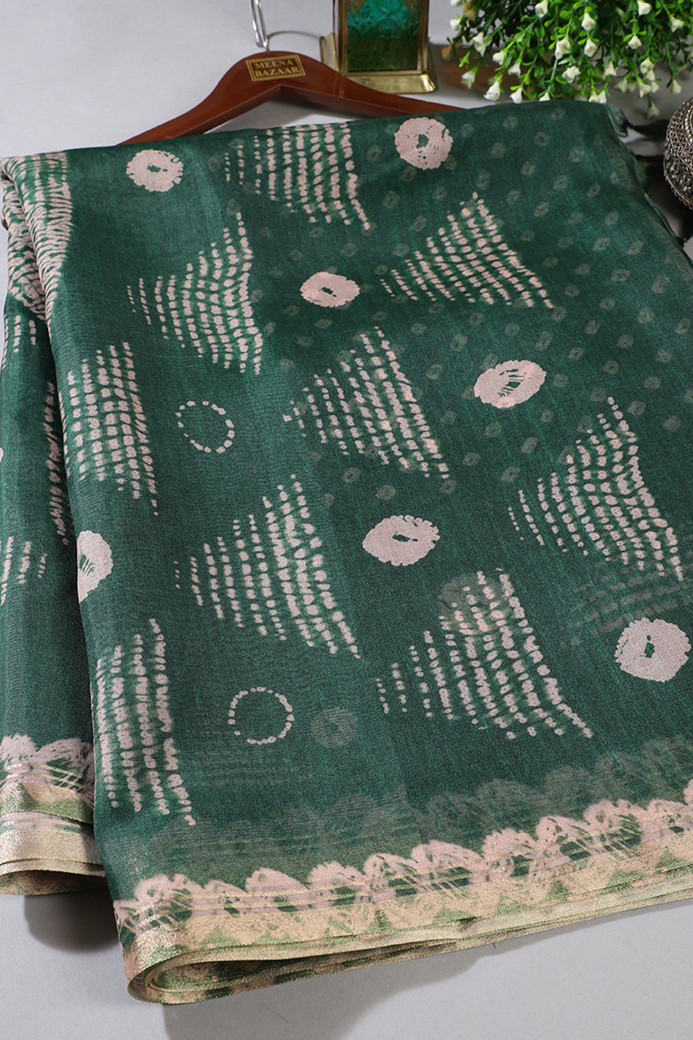 Green Organza Silk Printed Saree