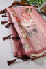 Dusty Pink Floral Printed Tussar Silk Saree