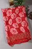 Red Chiffon Floral Printed Saree