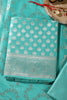Sea Green Silk Zari Woven Unstitched Suit Fabric