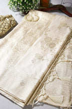 Cream Color Art Silk Zari Woven Saree
