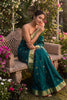 Teal Cotton Silk Zari Work Saree