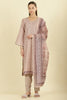 Beige Cotton Floral Printed And Neck-EmborideredUnstitched Suit Material