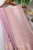 Lavender Color Georgette Saree with Zari Pinstripes