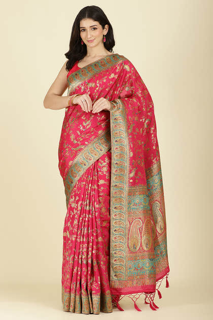 Rani Silk Madhubani Woven Saree