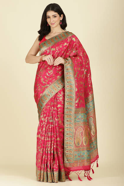 Rani Silk Madhubani Woven Saree
