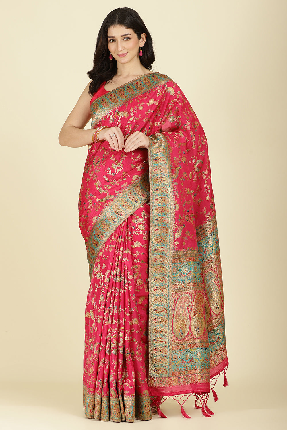 Rani Silk Madhubani Woven Saree