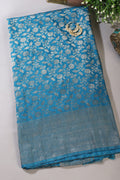 Blue Lightweight Banarasi Silk Weaving Saree