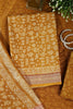 Mustard Warli Print Cotton Unstitched Suit Material
