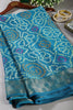 Muted Blue Color Chiffon Bandhani Printed Saree
