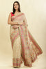 Beige Chanderi Cotton kashida Weaves Saree