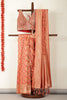Peach Silk Zari & Resham Woven Saree