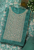 Green Tussar Silk Neck Zari Embroidered Unstitched Suit