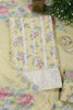 Mustard Color Cotton Flower Printed and Lace Work Unstitched Suit Fabric