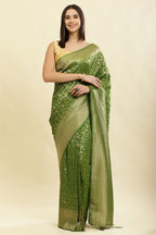 Green Lightweight Banarasi Silk Weaving Saree
