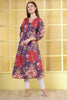 Purple Cotton Floral Printed Kurta