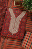 Maroon Cotton Printed & Neck Embroidered Unstitched Suit Material