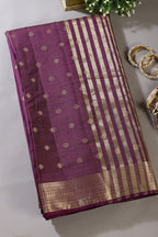 Wine Cotton Silk Zari Woven Saree