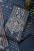Blue Mughal-Inspired Paisley Printed Spun  Unstitched Suits Fabric