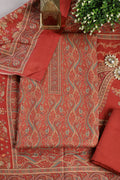 Rust Color Pashmina Digital Printed Unstitched Suit Material