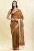 Brown Color Cotton Silk Madhubani Print Saree