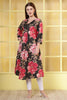 Black Cotton Floral Printed Kurta