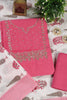 Pink Cotton Gota Patti and Zari Work Unstitched Suit Material