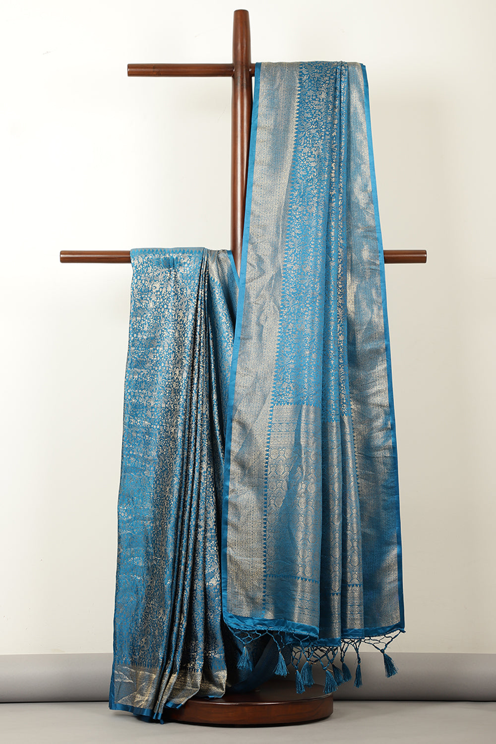 Blue Zari Woven Soft Silk Saree