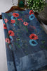 Blue Color Floral Printed Chiffon Saree