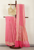 Pink Pure Khaddi Georgette Banarasi Saree with Paisley Small Butti & Zardozi Handwork