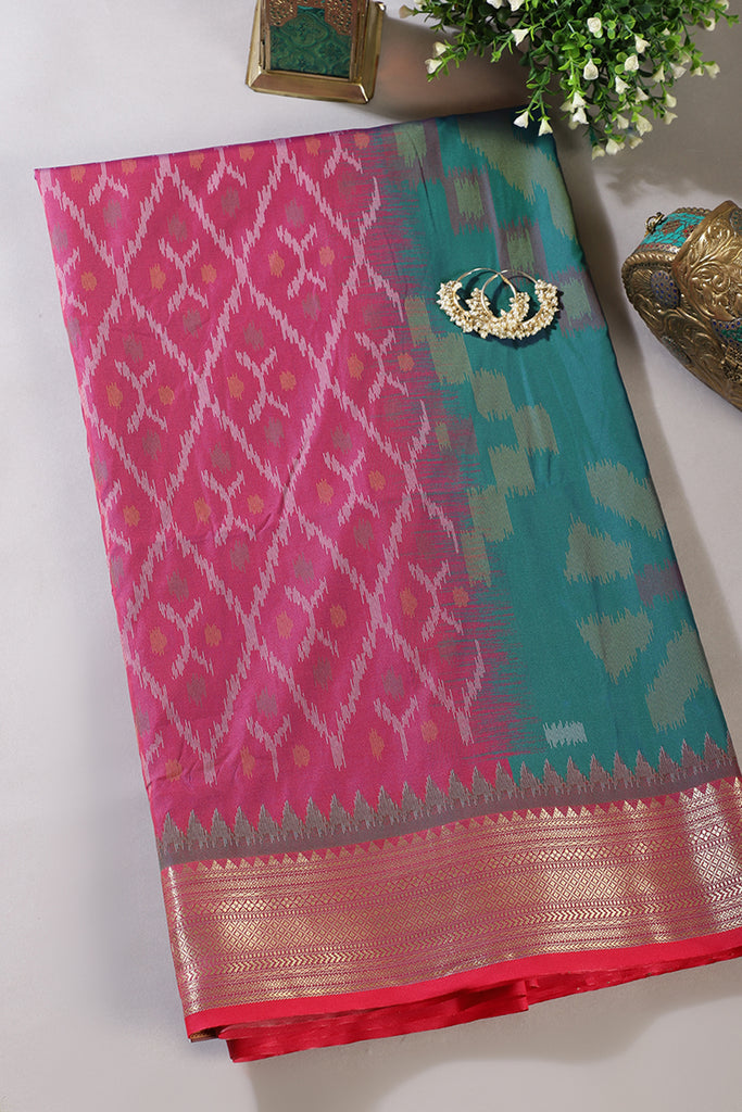 Wine Soft Silk Resham & Zari Woven Saree