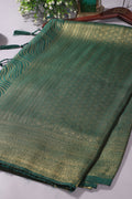 Bottle Green Colour Soft Silk Leheria Zari Woven Saree