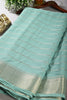 Turquoise Color Georgette Saree with Zari Pinstripes