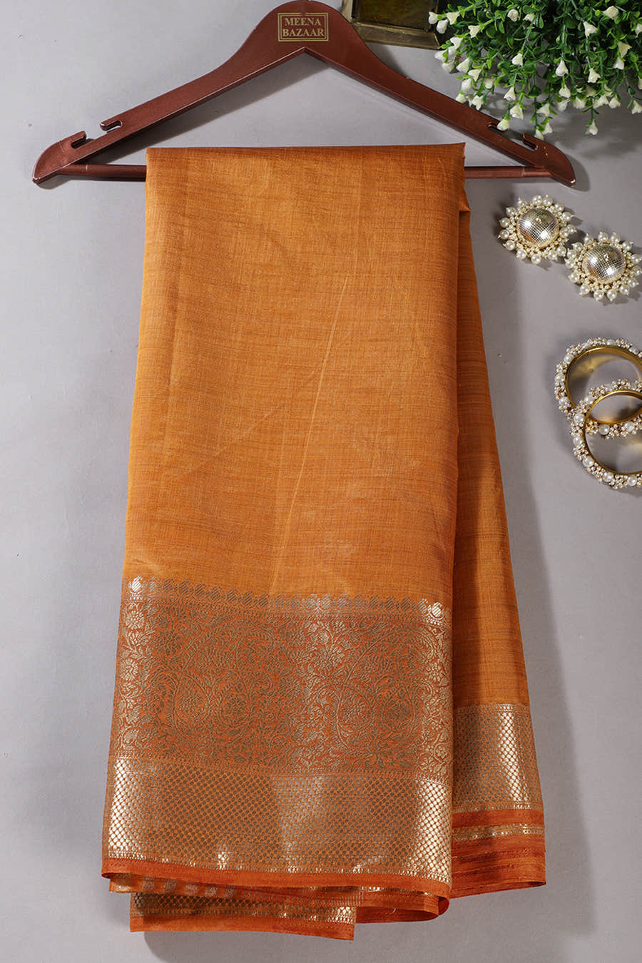 Mustard Cotton Silk Woven Saree